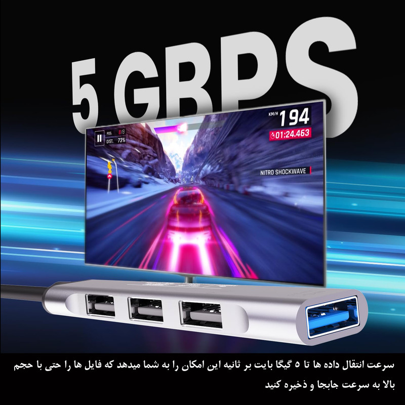 هاب 4 پورت USB-C آی ریور مدل  HU-1