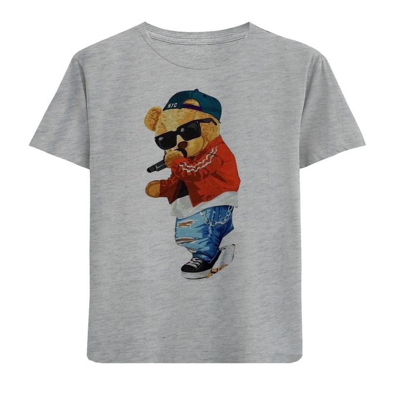 تی شرت آستین کوتاه پسرانه مدل خرس عینکی N139