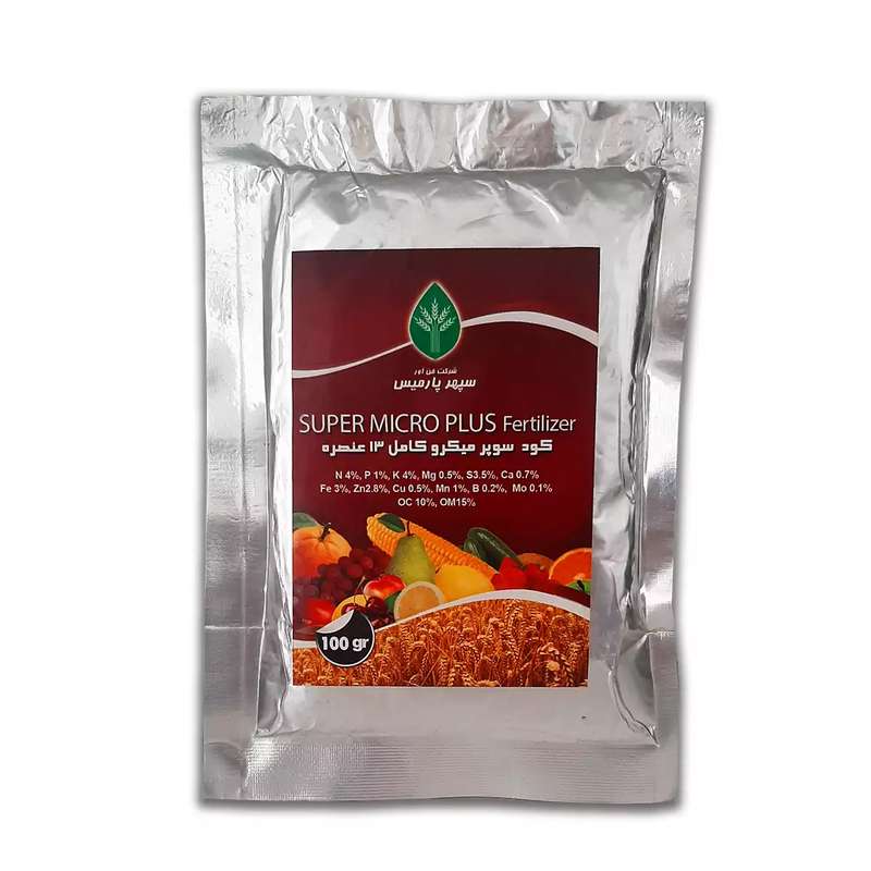 کود سوپر ميکرو فن آور سپهرپارميس مدل پودری وزن 100 گرم کود سوپر ميکرو فن آور سپهرپارميس مدل پودری وزن 100 گرم