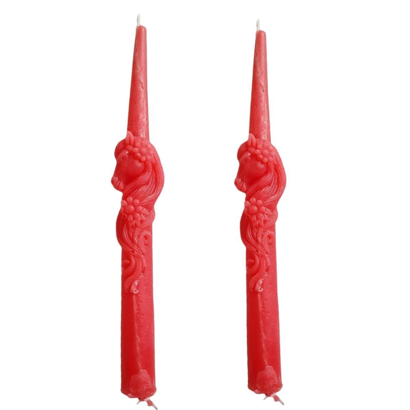 شمع استوانه‌ای بدون‌بو مدل اسب تک شاخ  زمان اتمام 2 ساعت