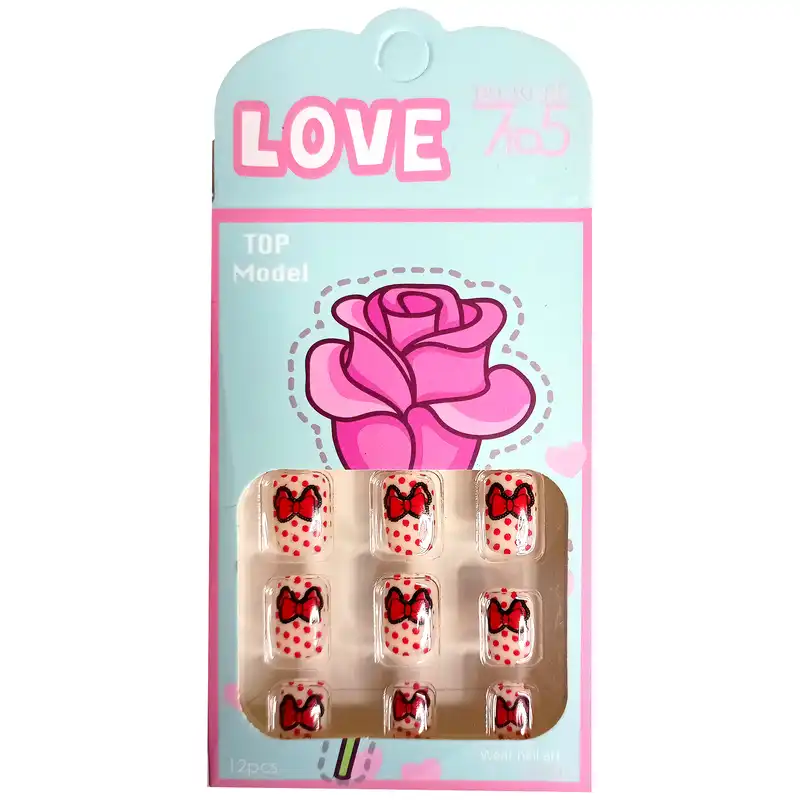 ناخن مصنوعی بچگانه تالکی کد 88 بسته 12 عددی