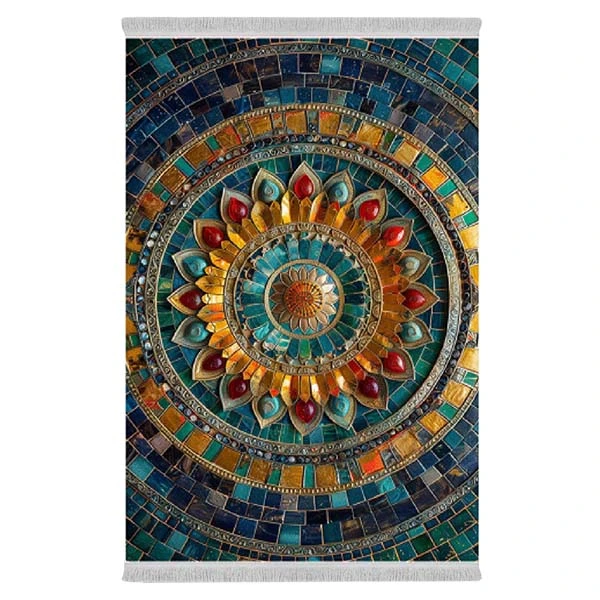 فرش پارچه‌ای دفه مدل فرشینه طرح فانتزی کد 8065