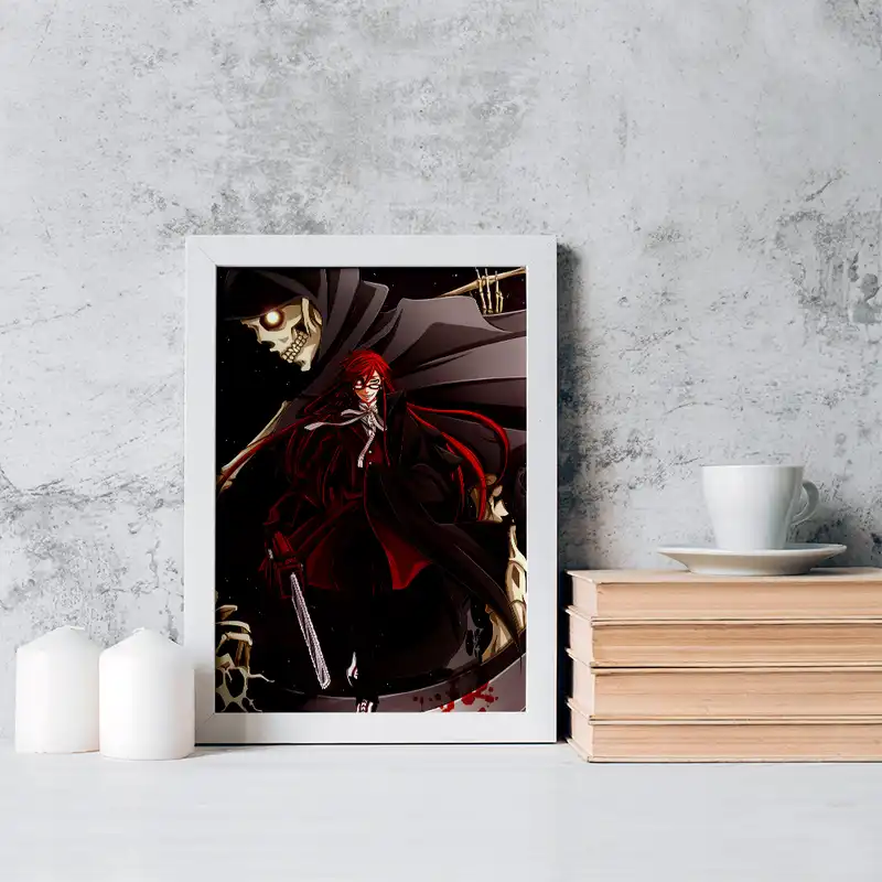 تابلو خندالو مدل گریل انیمه خادم سیاه کد 16330