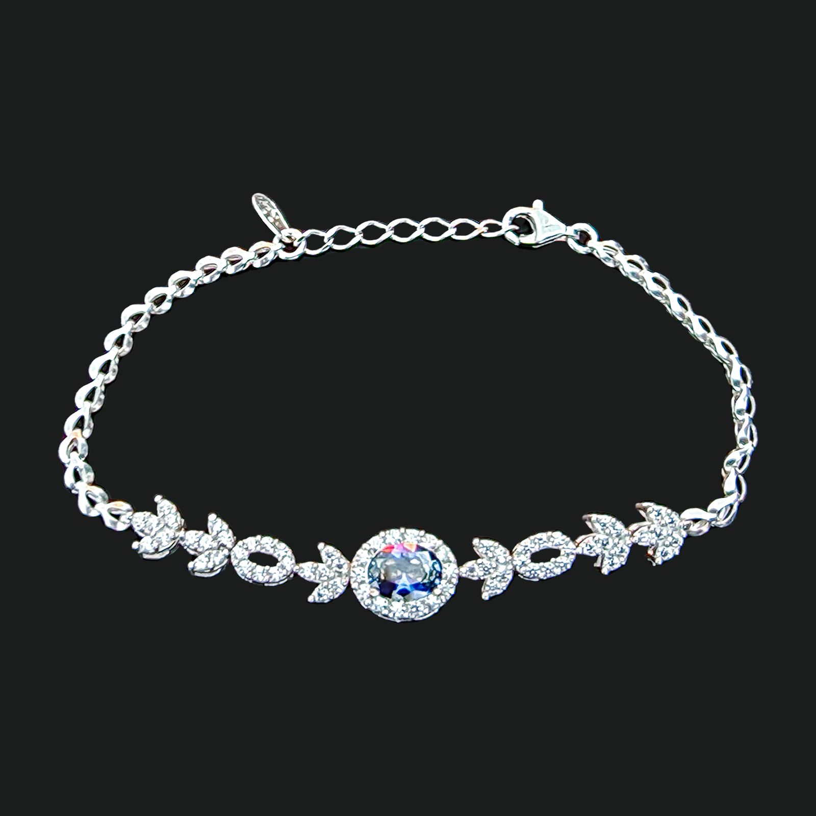 دستبند نقره زنانه مسعود جلالی نقره کار مدل Tanzanite-06 -  - 1
