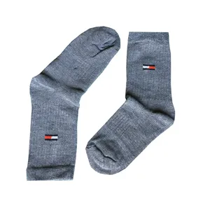 جوراب مردانه مدل ساق بلند حوله ای رنگ طوسی