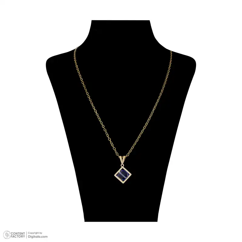 گردنبند طلا 18 عیار ناریا مدل مکعب آبی