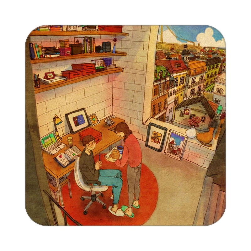 زیر لیوانی کاکتی طرح عاشقانه مدل mg10107