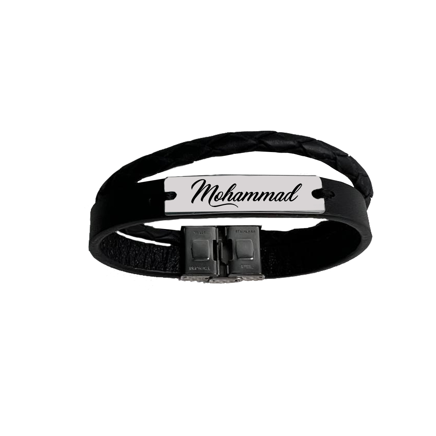 دستبند مردانه مدل پلاک استیل Mohammad