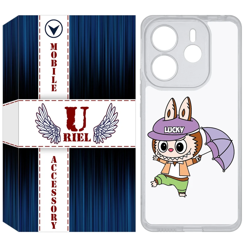 کاور یوریل قاب مدل Clear کد 125 طرح لبوبو Labubu مناسب برای گوشی موبایل شیائومی Redmi Note 14 4G