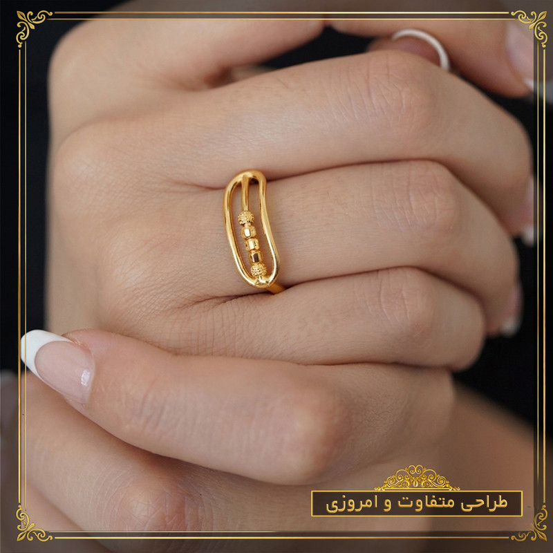 انگشتر طلا 18 عیار زنانه طلای معتمدی مدل  گوی البرنادو - 4