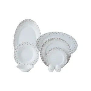 سرویس غذاخوری 28 پارچه چینی زرین ایران مدل ایتالیا اف کامومیلا درجه 3