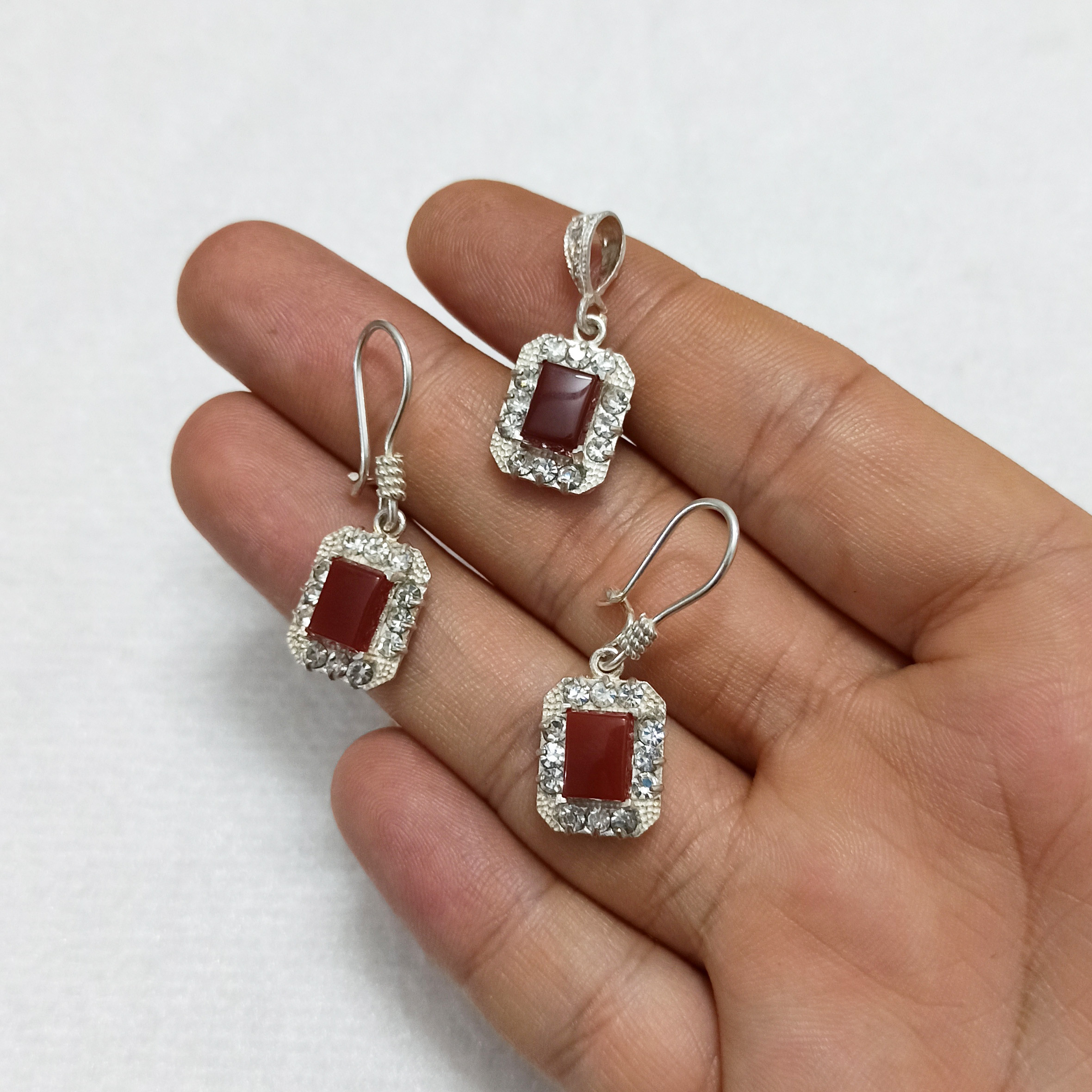 نیم ست نقره زنانه سلین کالا مدل عقیق کد ce-aghi5