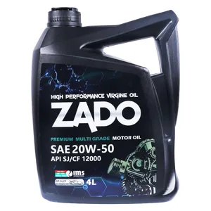 روغن موتور زادو مدل SAE 20W50-SJ/CF-12000 حجم 4 لیتر
