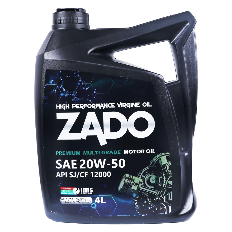 روغن موتور زادو مدل SAE 20W50-SJ/CF-12000 حجم 4 لیتر