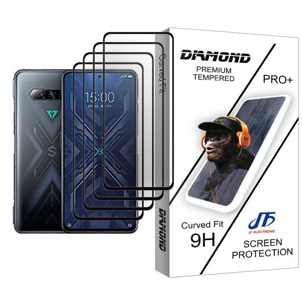 محافظ صفحه نمایش جی اف مدل Diamond Glass MIX004 مناسب برای گوشی موبایل شیائومی Black Shark 4 Pro بسته چهار عددی