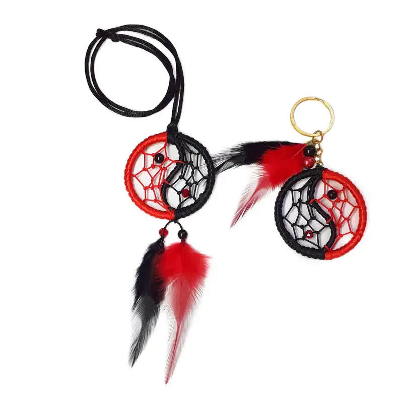 ست آویز و جاکلیدی و گردنبند دریم کچر مدل یین یانگ کد 003