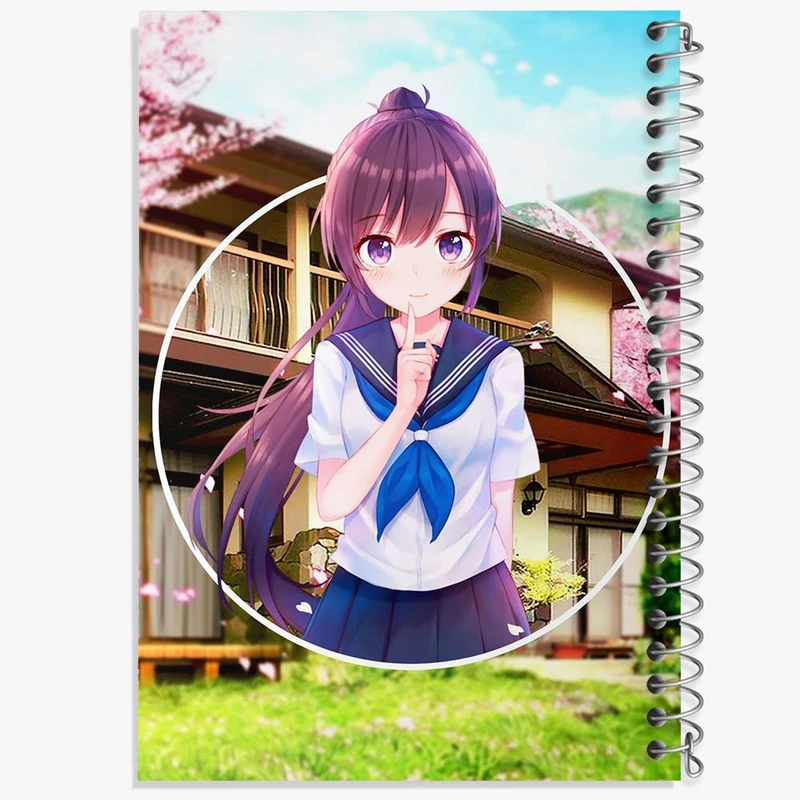 دفتر مشق 100 برگ خندالو طرح دختر انیمه ای کد 18055