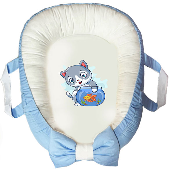 سرویس خواب سه تکه نوزاد ناریکو مدل گارد محافظ دار طرح گربه کد 0409