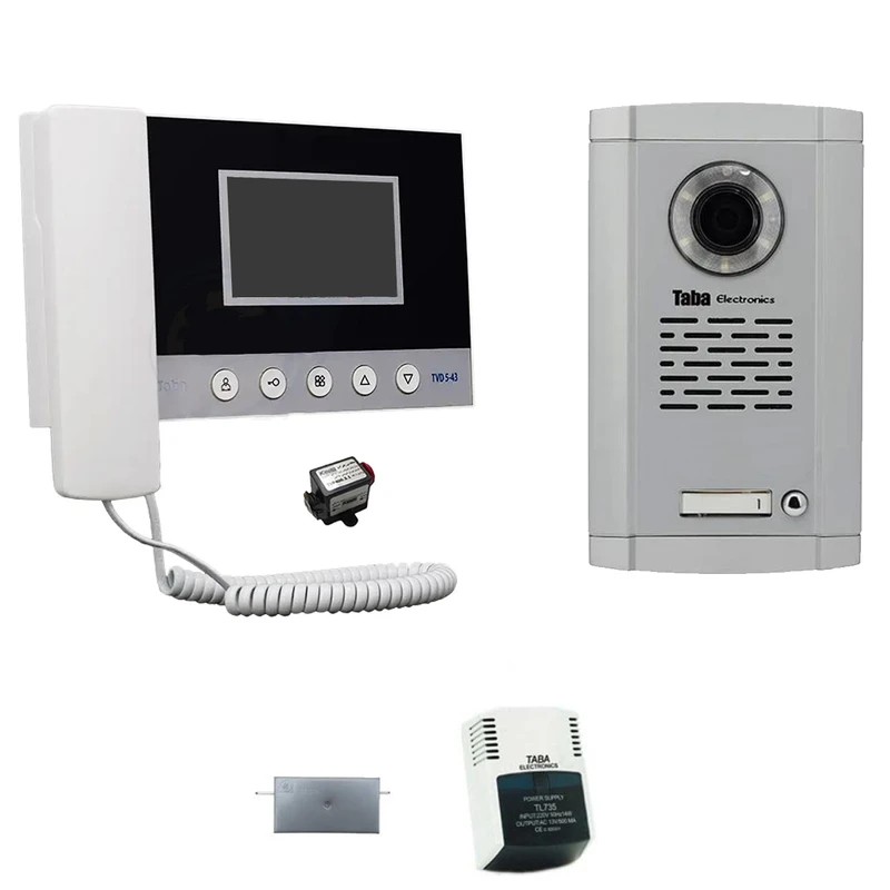 مجموعه دربازکن تصویری تابا مدل 5.43/1860 یک طبقه به همراه محافظ ولتاژ مانیتور