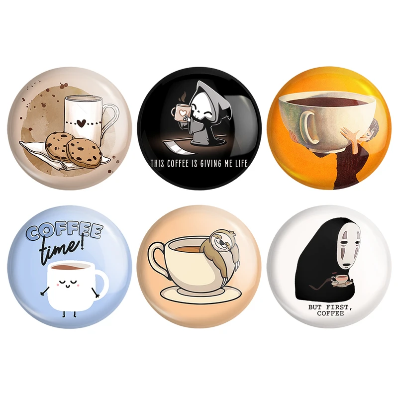 مگنت خندالو طرح قهوه Coffee کد 1335B مجموعه 6 عددی