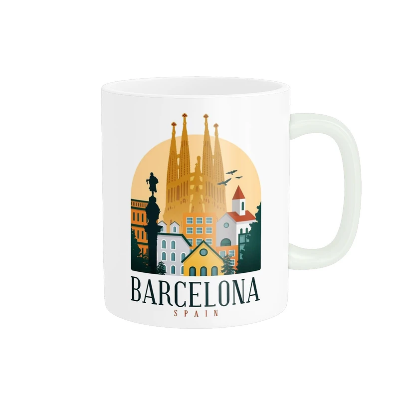 ماگ پاد آفرین مدل شهر بارسلونا اسپانیا کد 2102