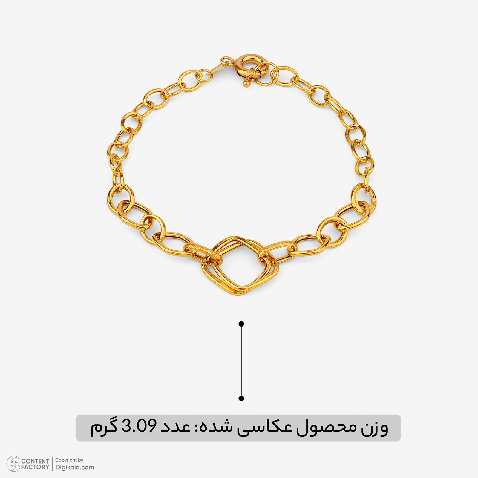 دستبند زنجیری طلا کم اجرت 18 عیار زنانه حانیه مدل 2084 -  - 5