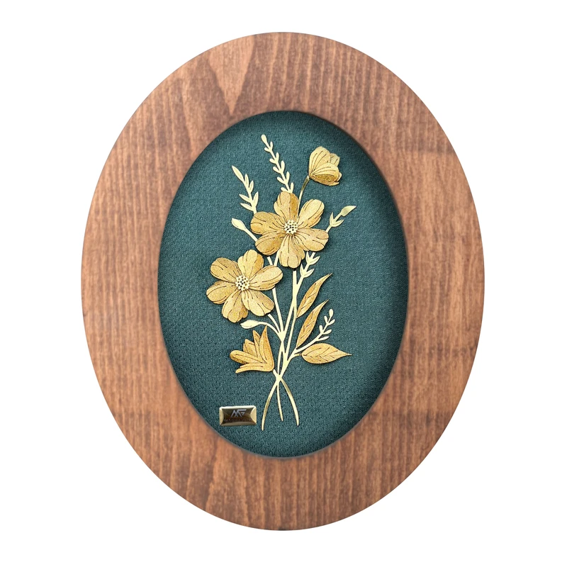 تابلو ورق طلا مارک گلد طرح بنفشه سری زمرد کد TWZ050