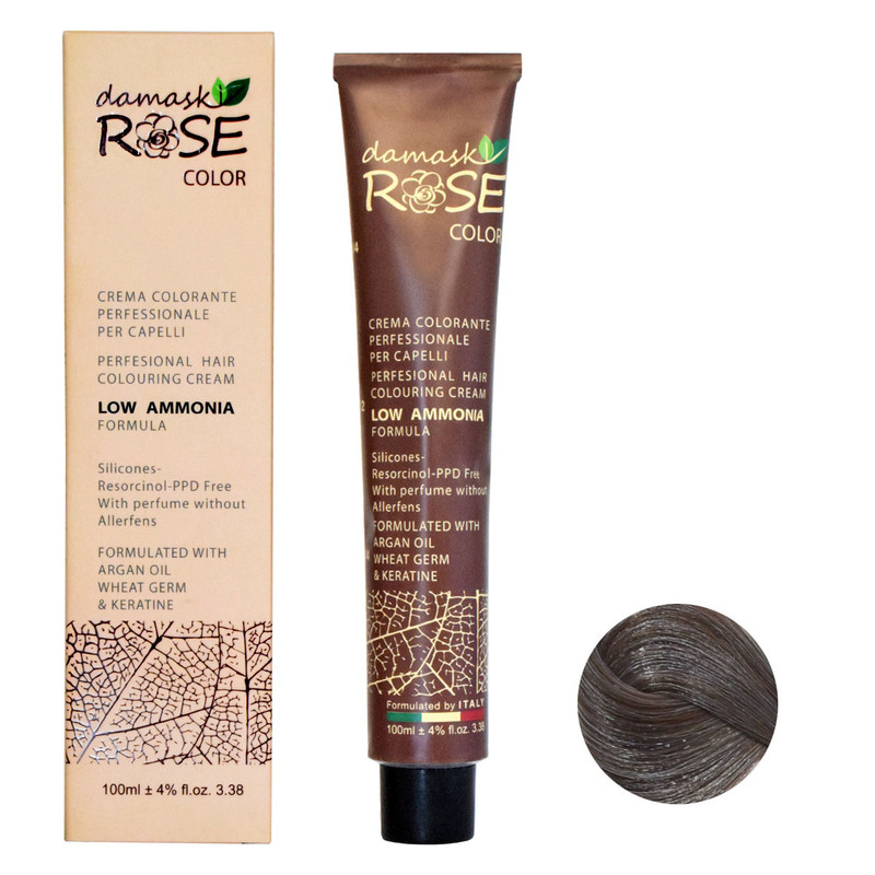 رنگ مو داماسک رز شماره 7/2 حجم 100 میلی لیتر رنگ بلوند دودی متوسط