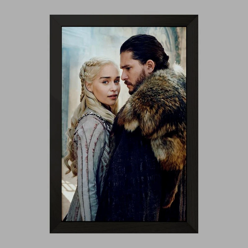 تابلو خندالو مدل دنریس تارگرین و جان اسنو گیم اف ترونز Game of Thrones  کد 2669