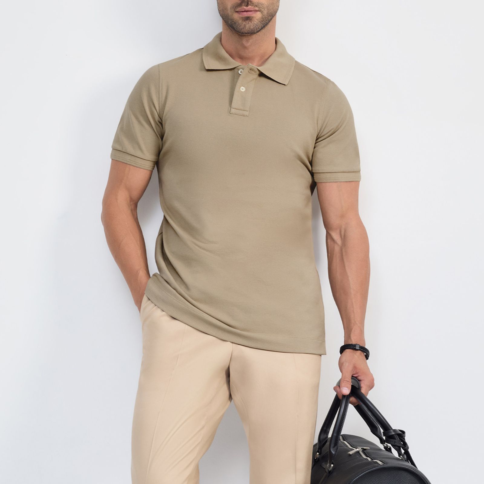 پولوشرت آستین کوتاه مردانه کروم مدل جودون 2512318 - - 7