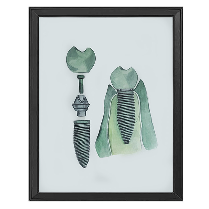 تابلو نقاشی آبرنگ طرح دندان پزشکی کد 033