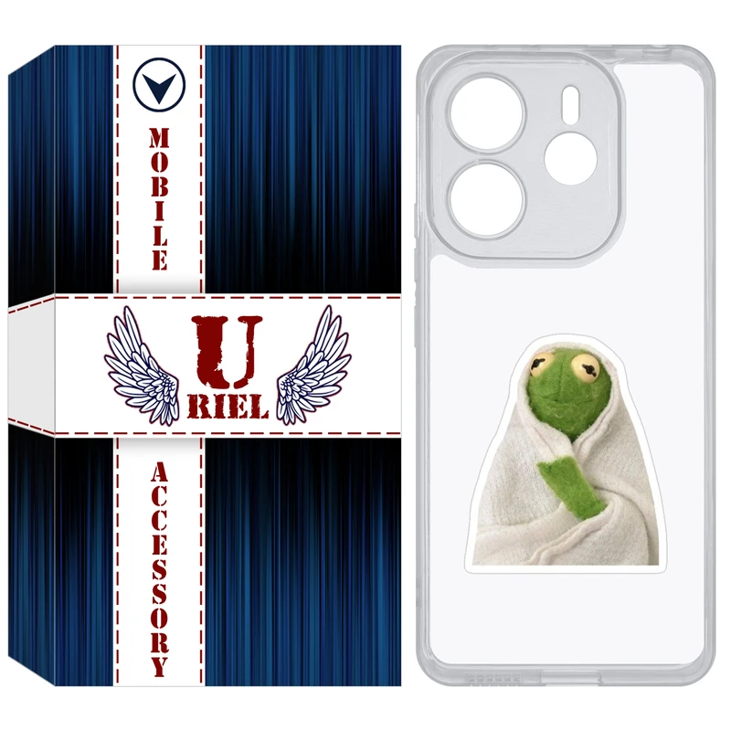 کاور یوریل مدل Clear کد 82 طرح قورباغه مناسب برای گوشی موبایل شیائومی Redmi Note 14 4G