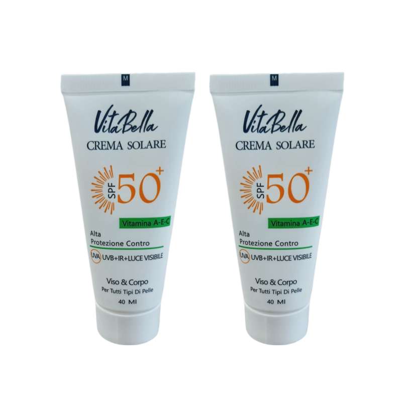 کرم ضدآفتاب بی‌رنگ ویتابلا SPF50 مدل 001 مناسب انواع پوست حجم 40 میلی‌لیتر مجموعه 2 عددی