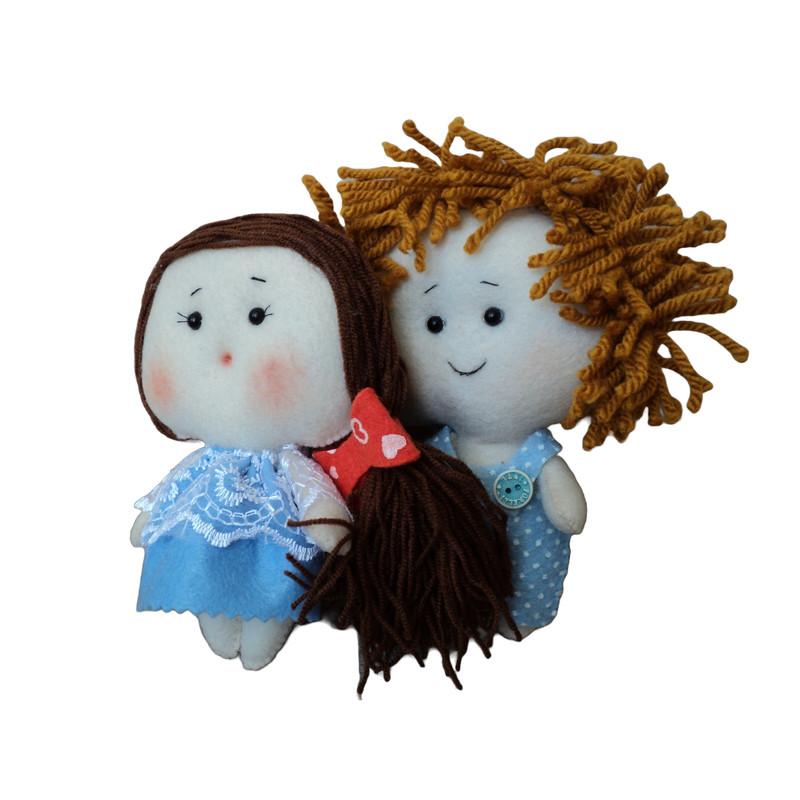 عروسک پارچه ای مدل پریا و پسر ژولیده کد 313 مجموعه 2 عددی