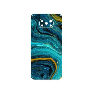 MAHOOT Turquoise marblewith golden streaks Cover Sticker for Xiaomi Poco X3 NFC