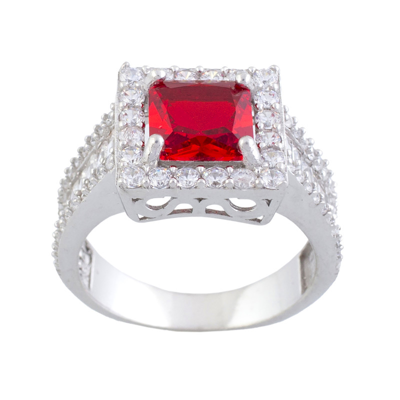 انگشتر نقره زنانه مدل یاقوت AMT-R124 انگشتر نقره زنانه مدل یاقوت AMT-R124