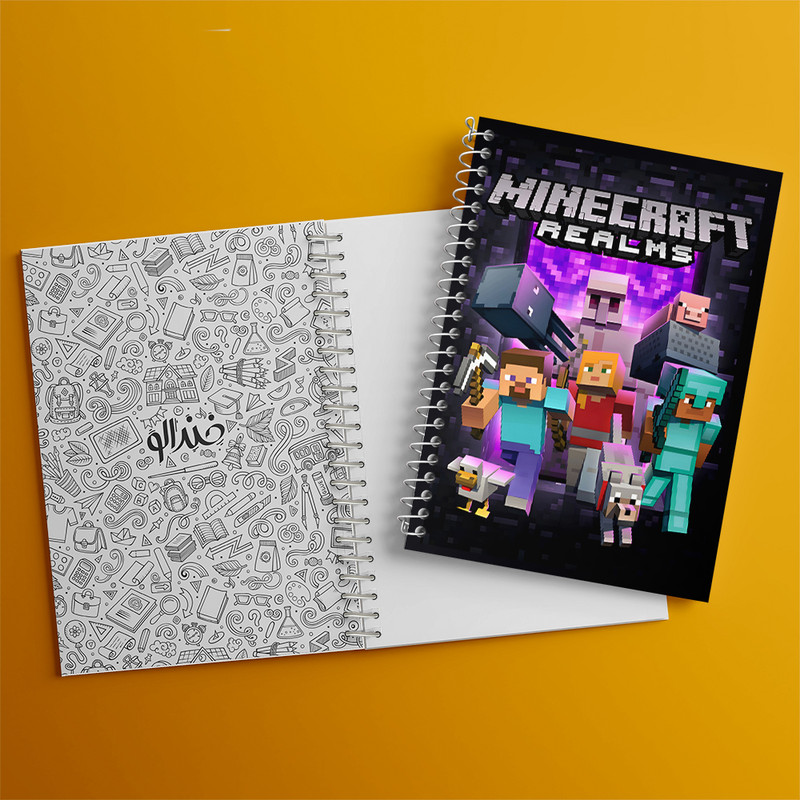 دفتر مشق 50 برگ خندالو طرح ماینکرافت (Minecraft) کد N5193