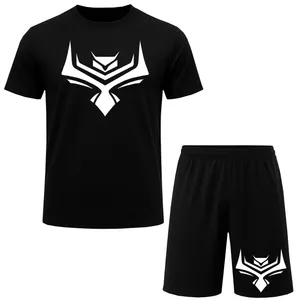 ست تی‌شرت آستین کوتاه و شلوارک راحتی مردانه مدل A190 طرح جغد