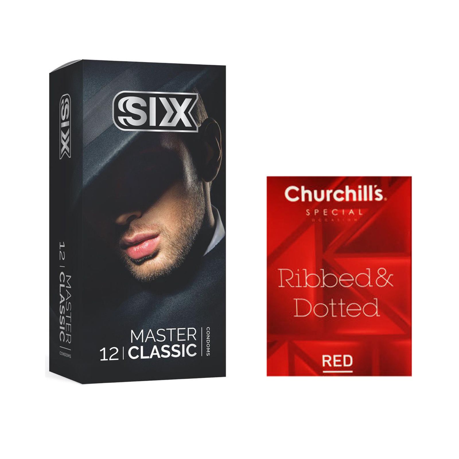 کاندوم سیکس مدل Master Classic بسته 12 عددی به همراه کاندوم چرچیلز مدل Hot Gel بسته 3 عددی -  - 1