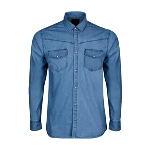 پیراهن آستین بلند مردانه آر اِن اِس مدل 01 کد 303058 رنگ آبی