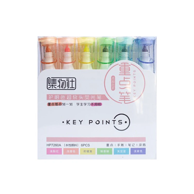 ماژیک علامت گذار مدل KEY POINTS طرح پاستیلی بسته 6 عددی