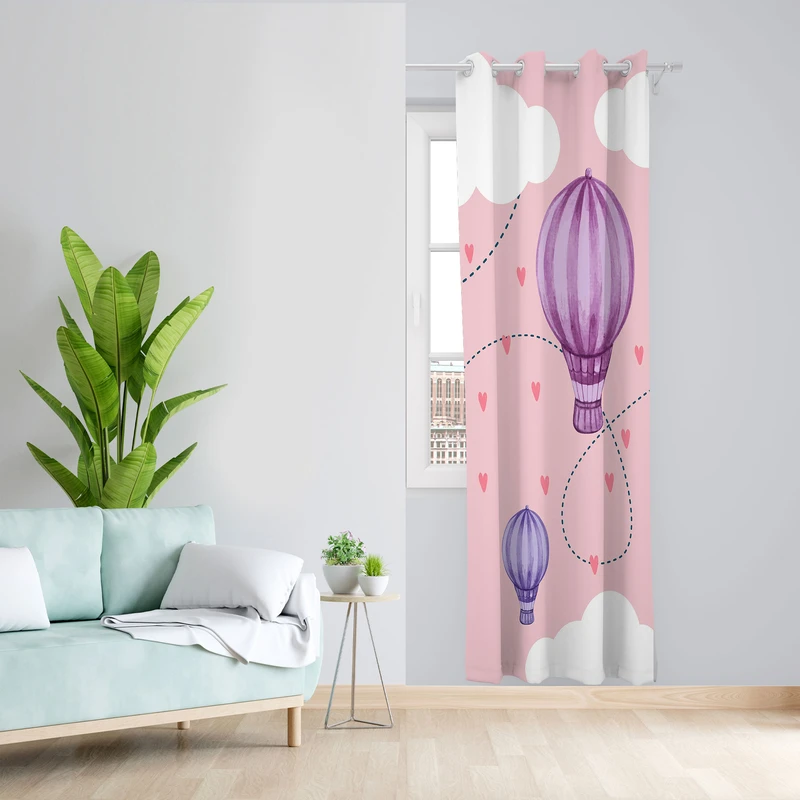  پرده مدل دخترانه هازان پانچی کد 1162 سایز 140x200 سانتی متر