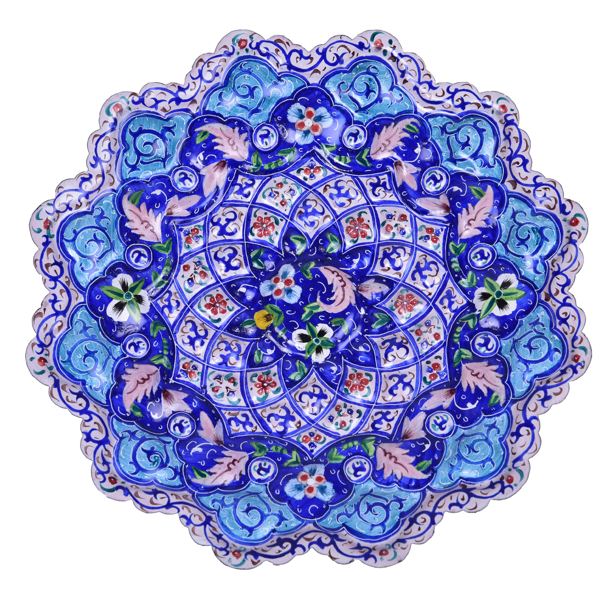 بشقاب میناکاری مدل شه پر کد 20