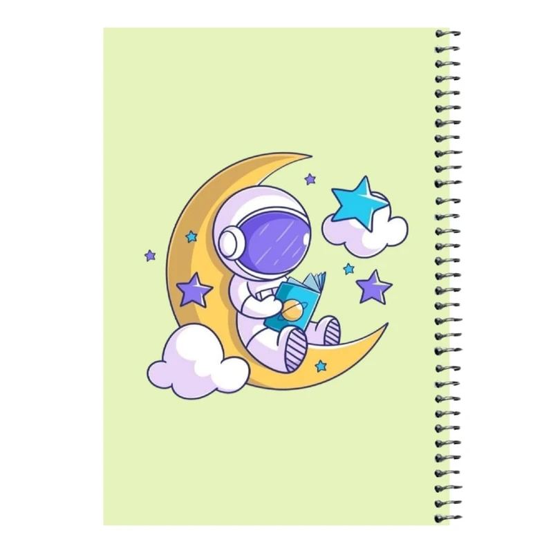 دفتر مشق 80 برگ اس جی مدل فضانورد و ماه کد۱   