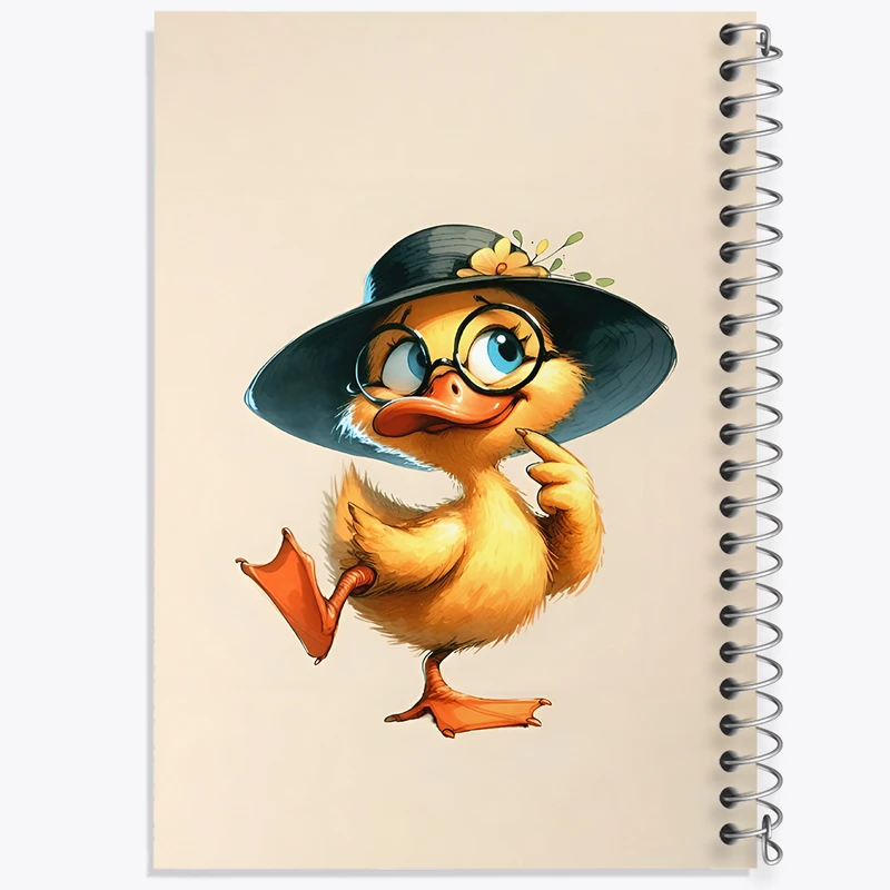 دفتر ژورنال نویسی 50 برگ خندالو مدل نقطه ای طرح اردک بامزه کد N5498