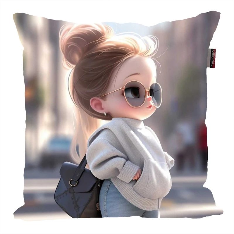 کوسن ناریکو مدل فانتزی طرح دختر کد 04830