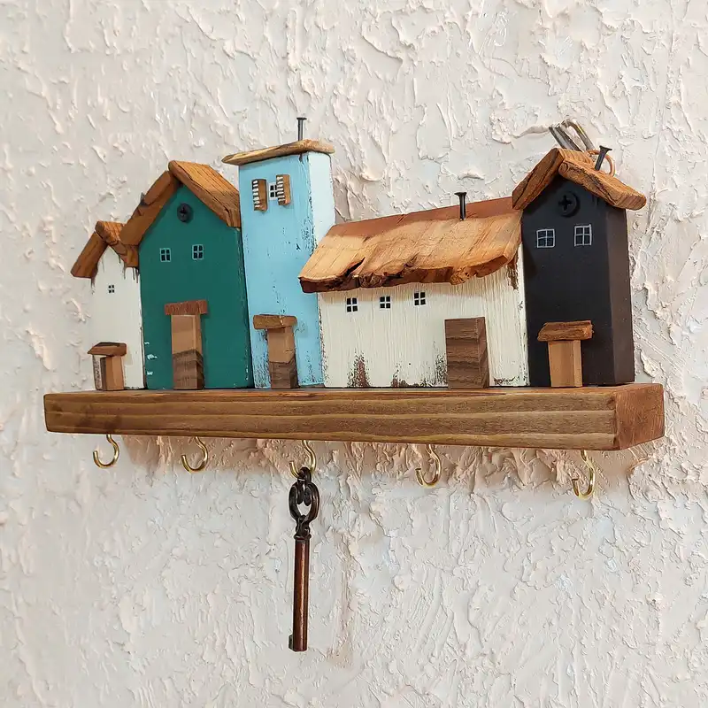 جاکلیدی دیواری مدل دهکده فانتزی کد 5334z