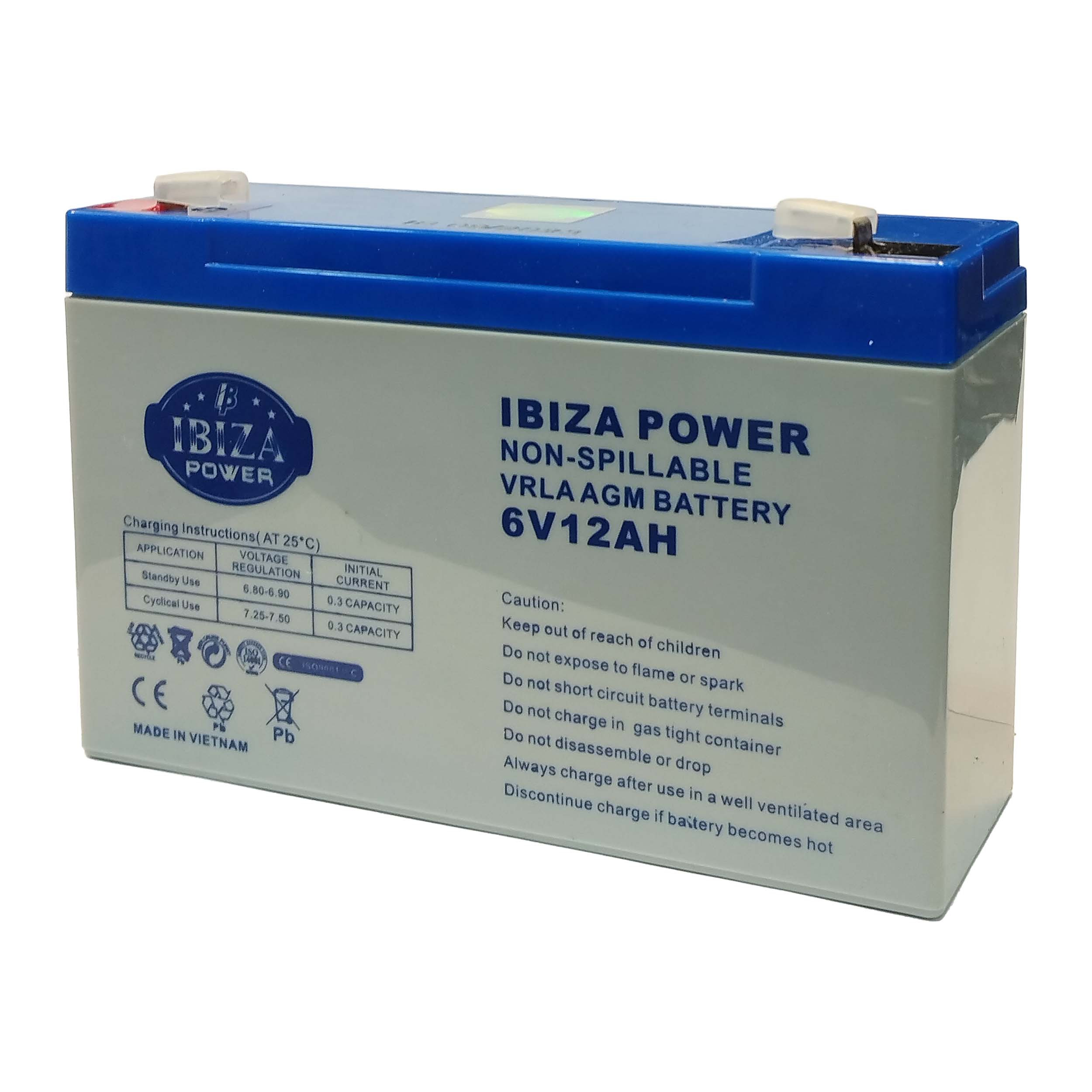 باتری سیلد اسید 6 ولت 12 آمپر ساعت ایبیزا مدل KSRE-6V-12A باتری سیلد اسید 6 ولت 12 آمپر ساعت ایبیزا مدل KSRE-6V-12A