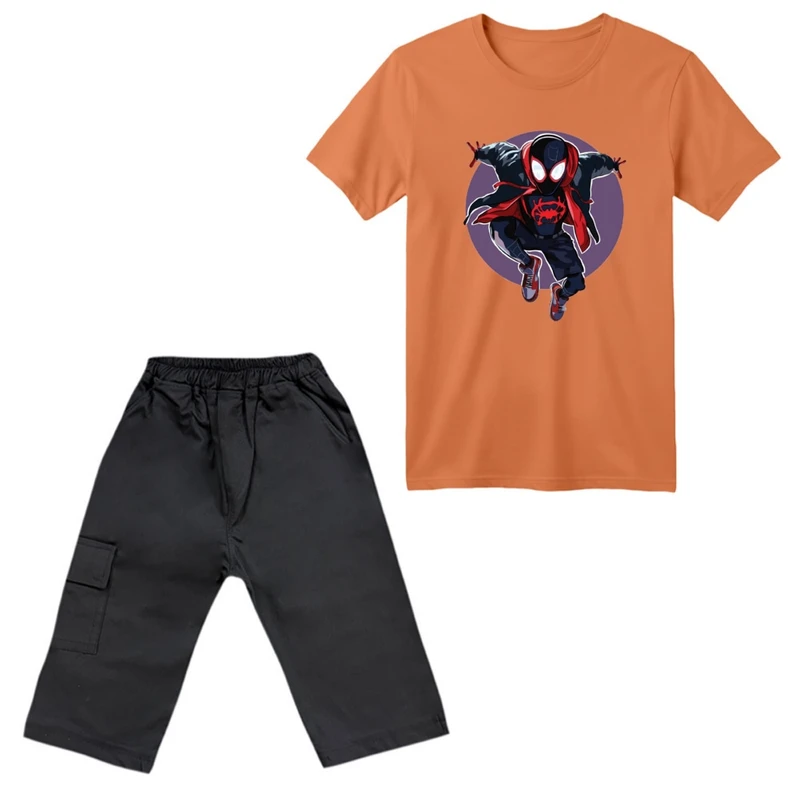 ست تی‌شرت آستین کوتاه و شلوارک پسرانه مدل مرد عنکبوتی کد ۲۹