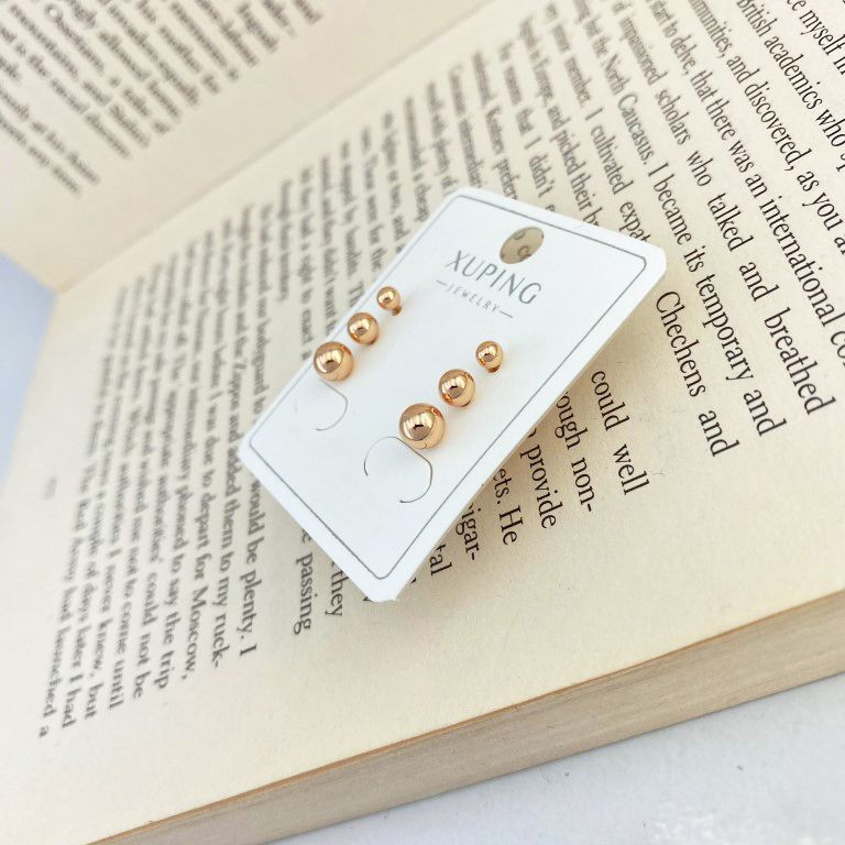 گوشواره زنانه ژوپینگ مدل توپی کد E4238 مجموعه 3 عددی -  - 3